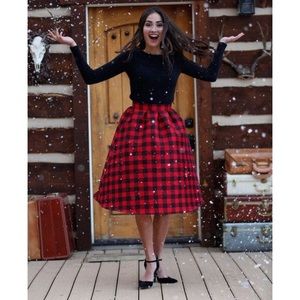 Buffalo plaid Aline skirt nwot